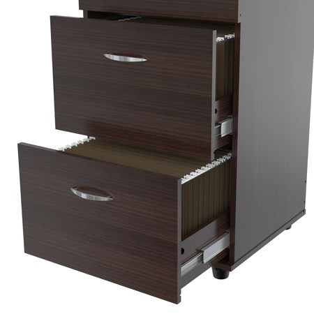 INVAL File Cabinet 18.66 in W x 17.72 in D x 51.97 in H in Espresso AR-4X4R